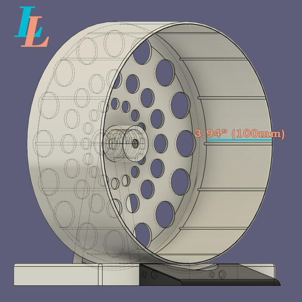 LittleLegs large-depth smart exercise wheel with 3.94-inch (100 mm) running surface.