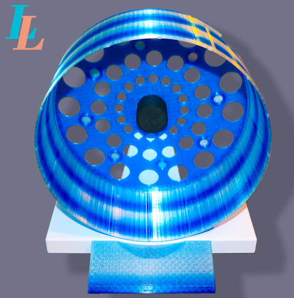Front view of the LittleLegs large smart exercise wheel in multicolor finish.