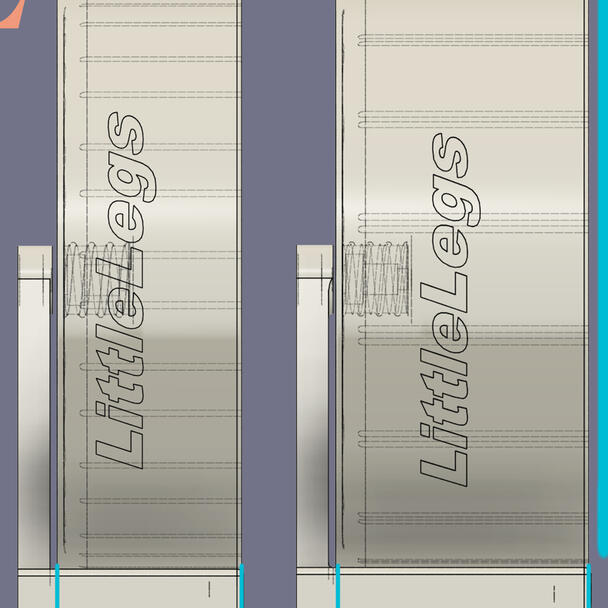 Side-by-side comparison of LittleLegs medium and large smart exercise wheel depths.