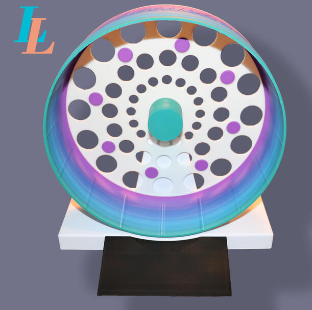 Front view of the LittleLegs medium smart exercise wheel in multicolor finish.